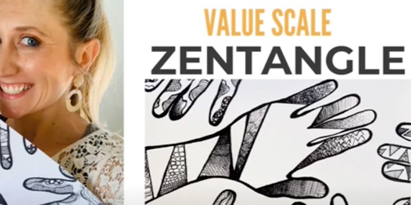 Value Scale Zentangle | Drawing Tutorial