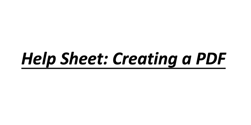 How to Create a PDF